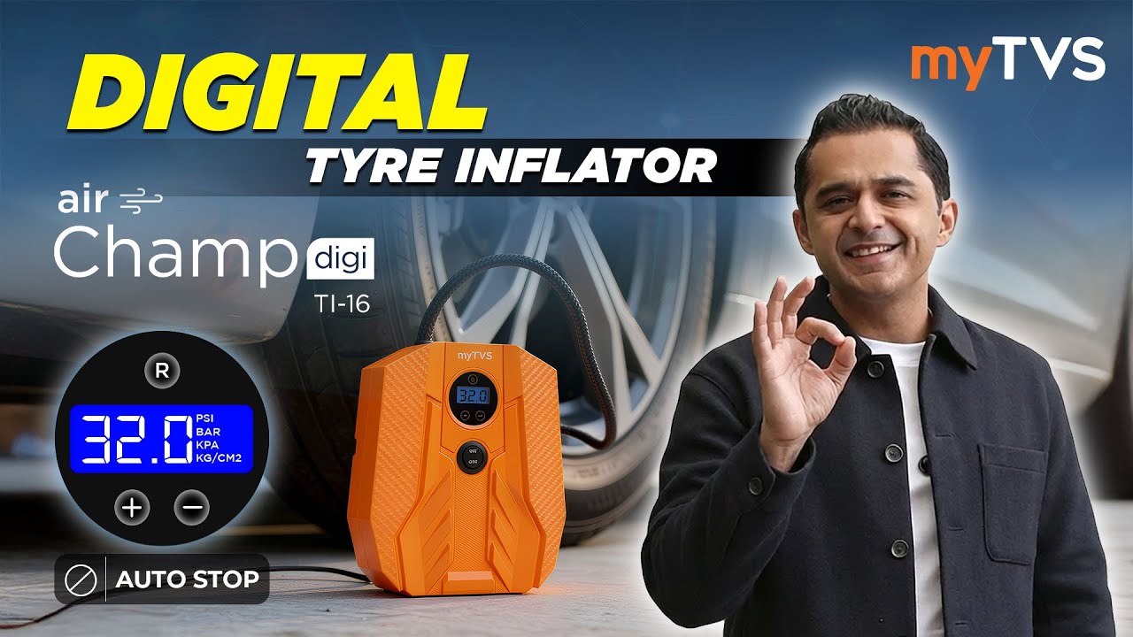Meet the myTVS TI-16 AirChamp Digi | Digital Auto Cut-Off Tyre Inflator | In English #tyreinflator