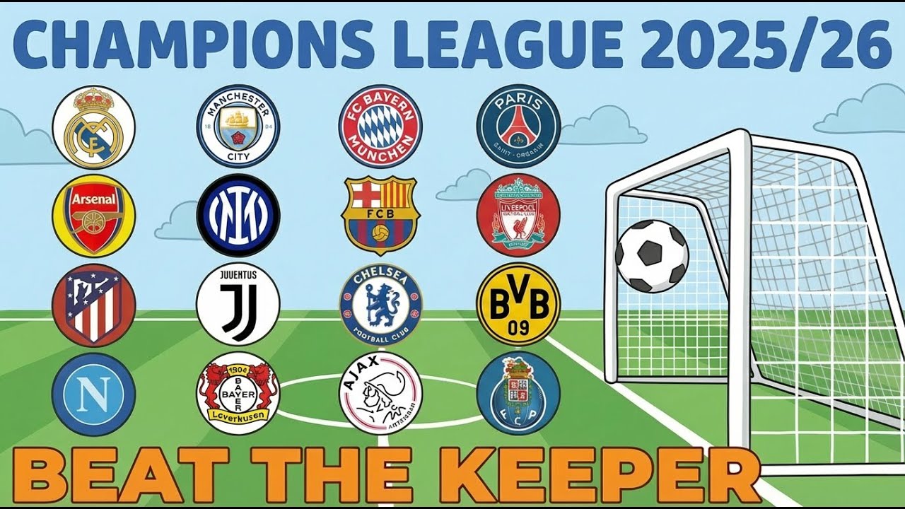 Beat The Keeper - Champions League 2025/26 - Algodoo Marble Race Day 6