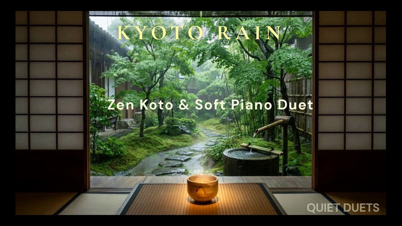 Rainy Kyoto Tea House | Zen Koto & Soft Piano Duet