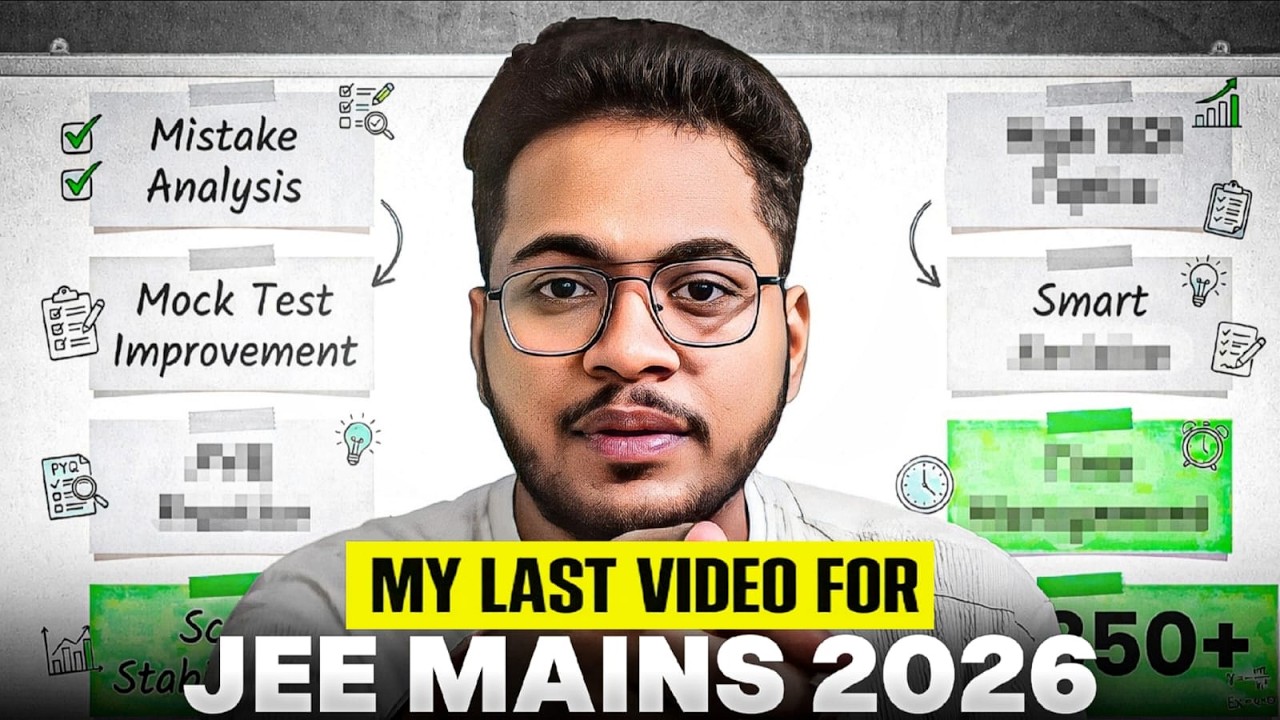 ⚠️ My Last Video for All JEE MAINS 2026 Students ‼️ | Don&rsquo;t Miss This