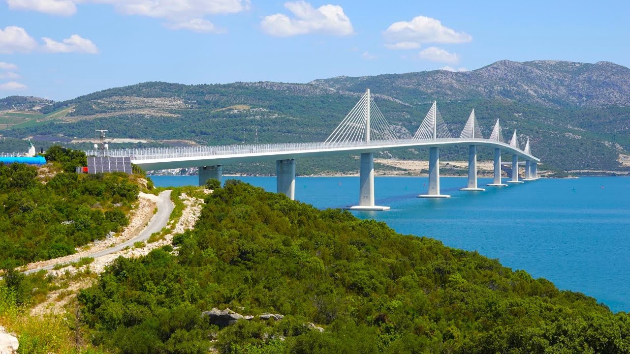 Jadranská magistrála Dubrovník - Ploče. Driving In Croatia, Chorvatsko 2024