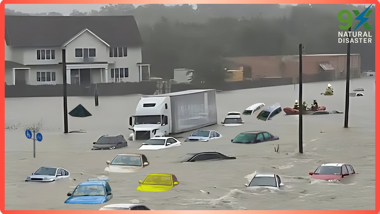 5 Minutes Ago : Flooding causes traffic nightmare in Texas!