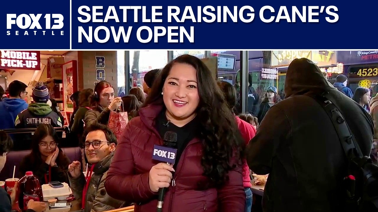 Raising Cane's finally opens in Seattle | FOX 13 Seattle
