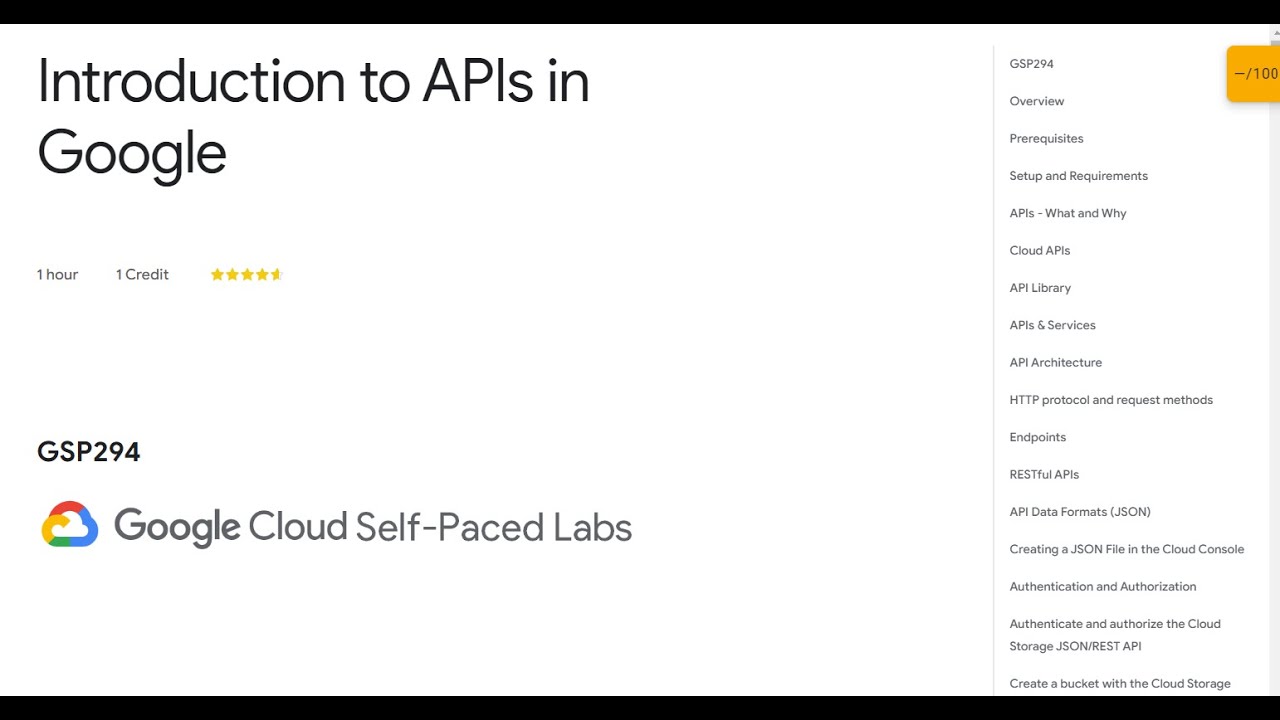 Introduction to APIs in Google GSP294 |  GoogleCloudReady Facilitator Program | track4 | quest4