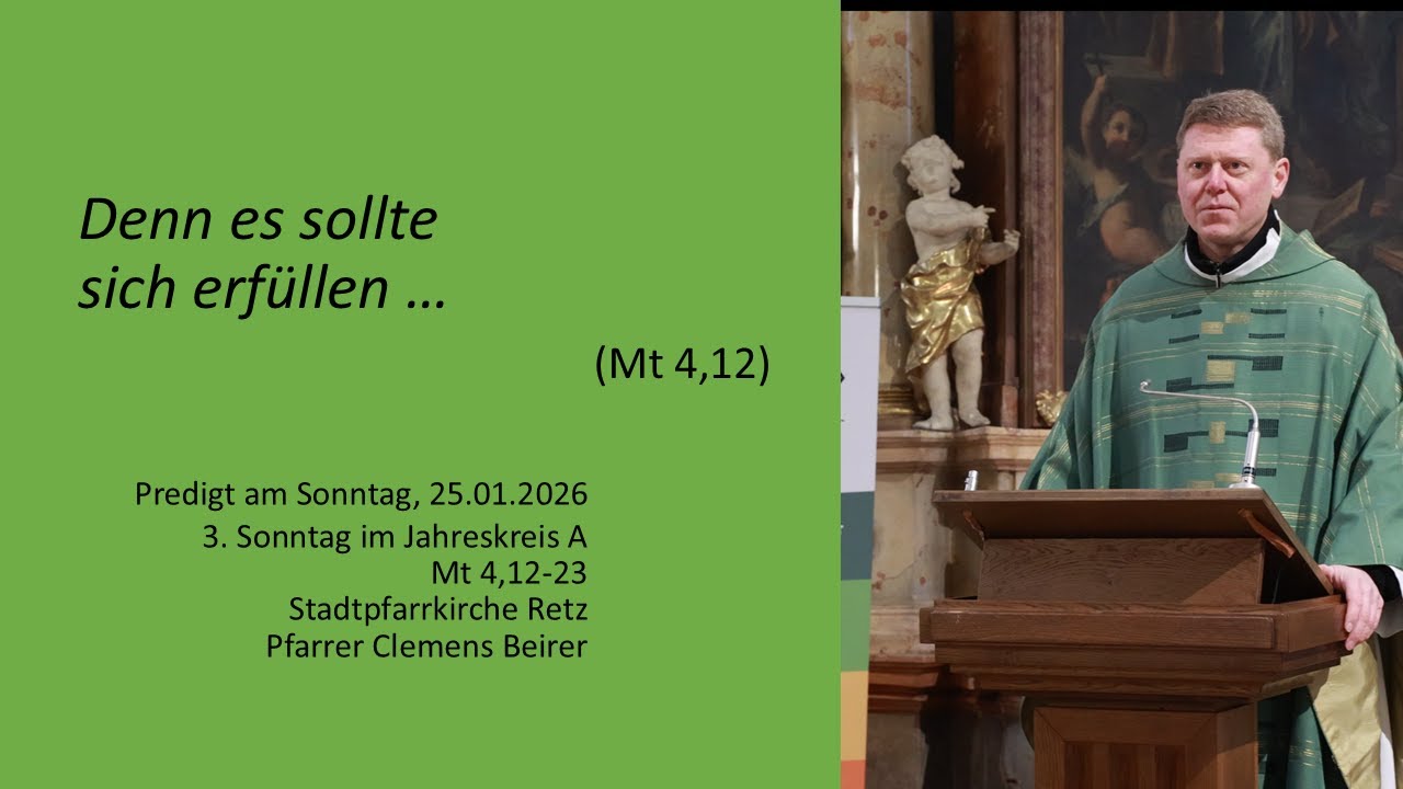 Predigt 20260125 03. Sonntag im Jahreskreis A | Mt 4,12-23