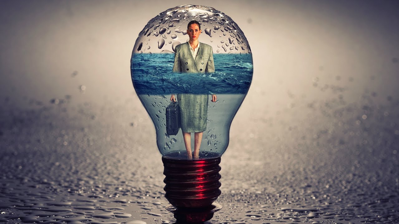 Office girl inside Bulb photo manipulation | photoshop tutorial cs6/cc