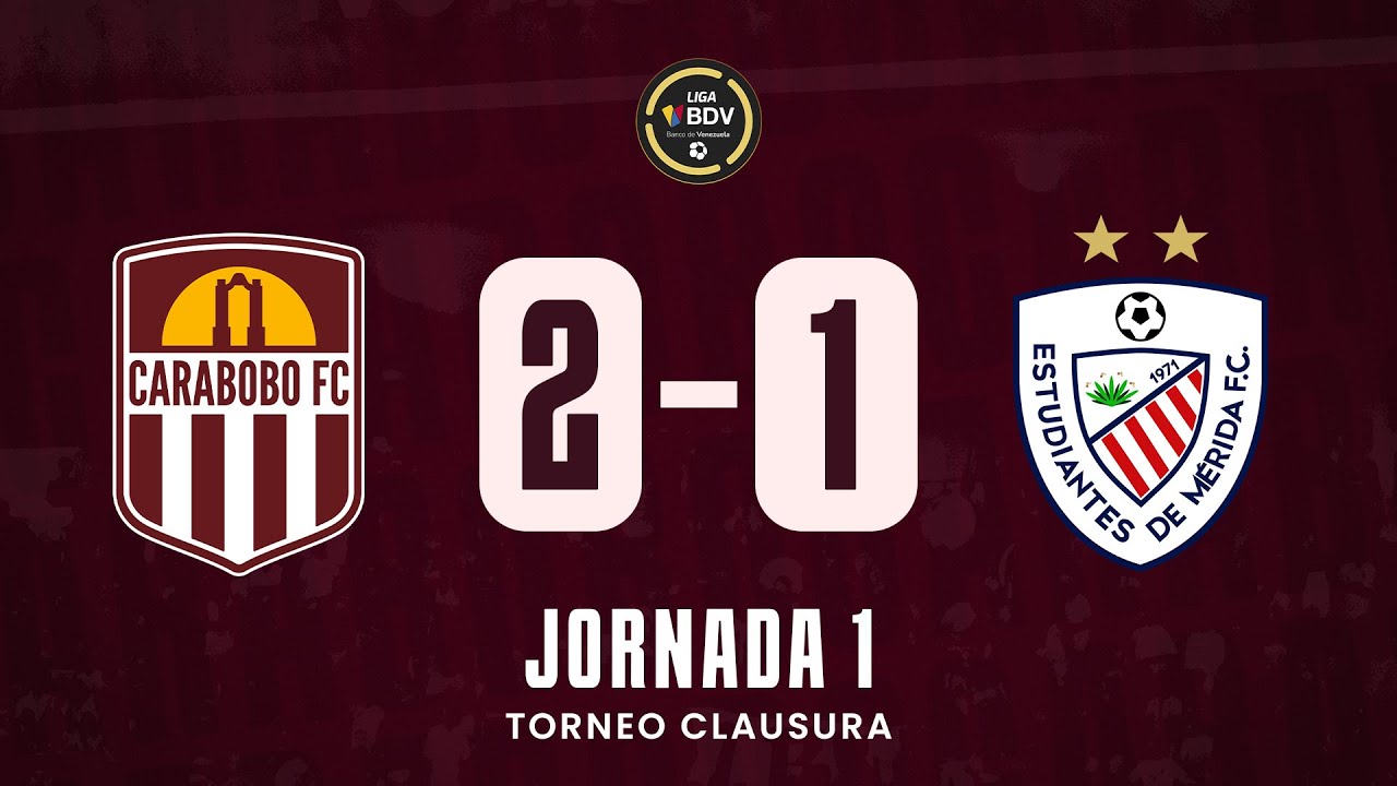 RESUMEN JORNADA 1 | Carabobo FC 2-1 Estudiantes de Mérida | Torneo Clausura | Liga FUTVE 2025