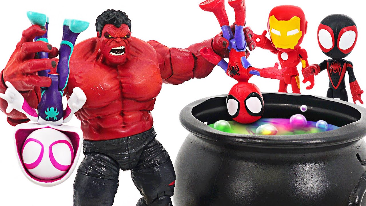 Marvel Spidey and His Amazing Friends Spider-Man VS Red Hulk! | DuDuPopTOY