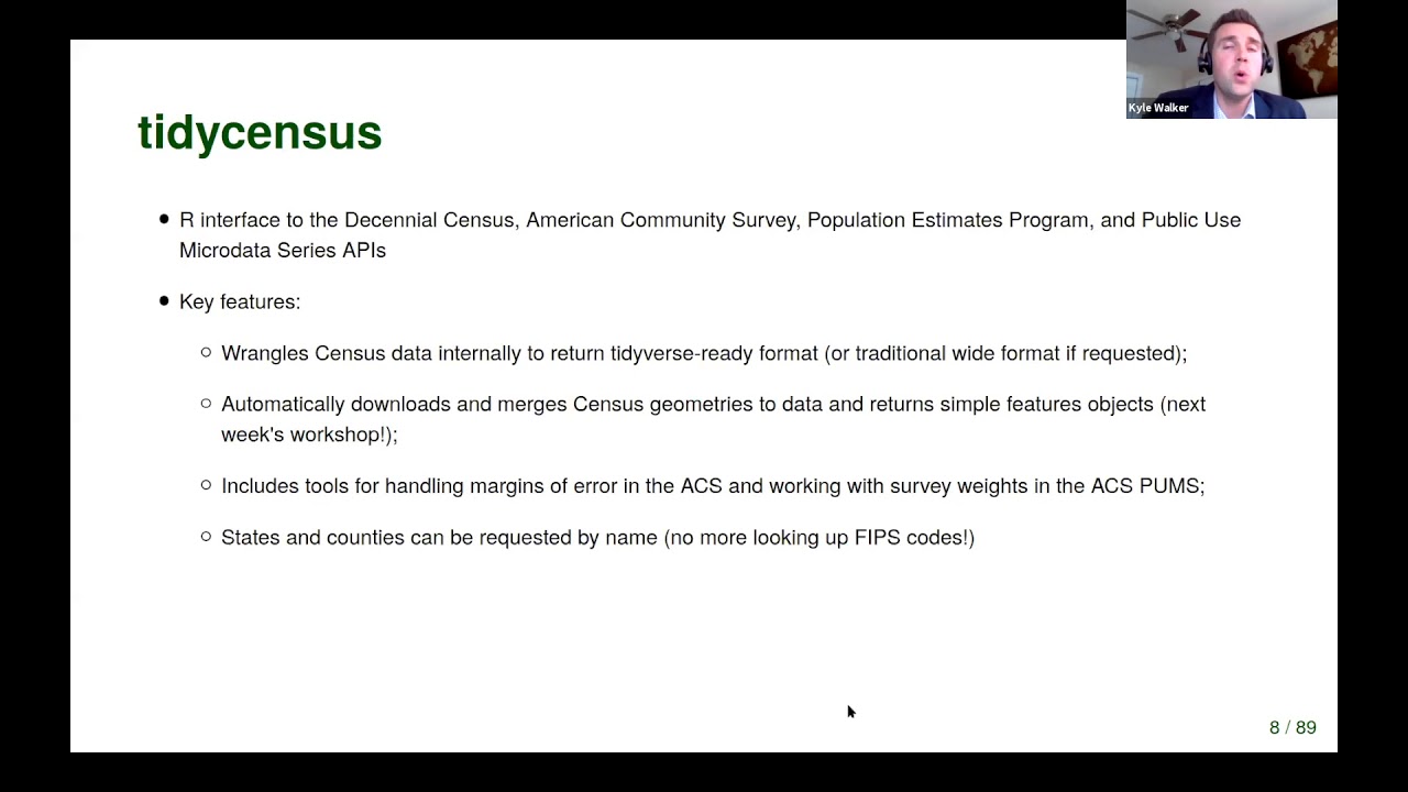 Accessing and Analyzing US Census Data in R - Hour 1 - Getting Started with tidycensus