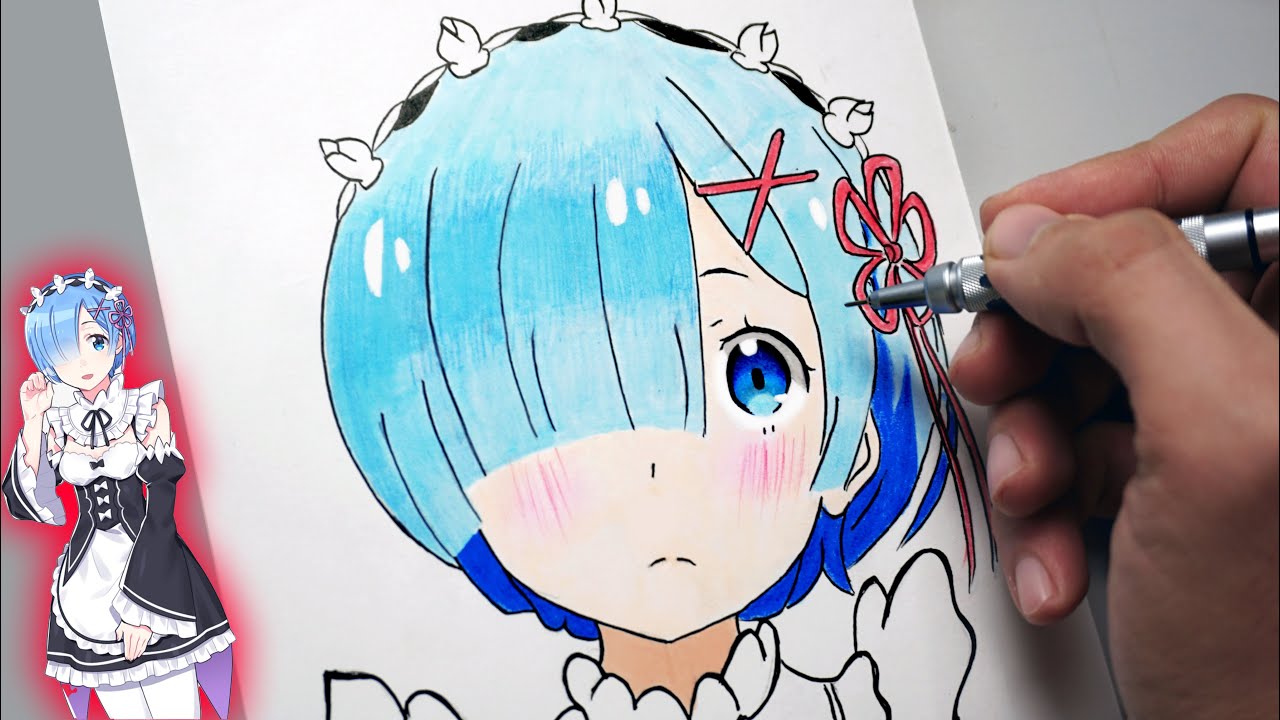 How To Draw REM From Re:Zero | Step by Step Easy - Anime Girl