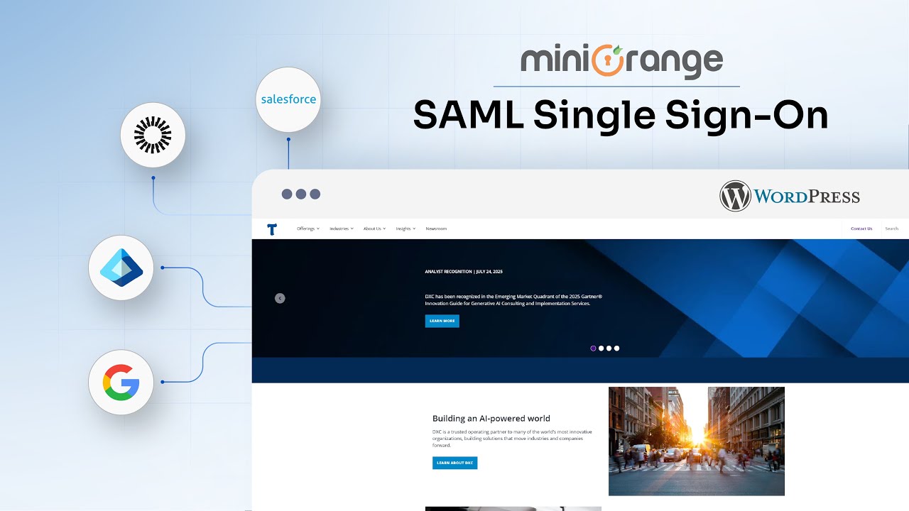 Безопасный вход в WordPress в один клик | Плагин единого входа (SSO) miniOrange SAML