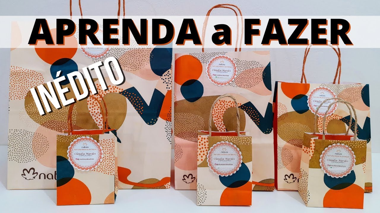 COMO FAZER SACOLA MINIATURA PERSONALIZADA #natura #façavocêmesmo #sacola