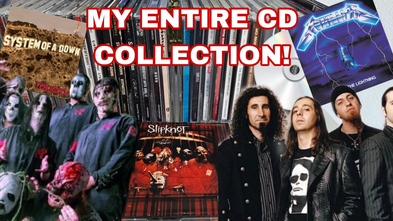 Showing my Complete CD collection (slipknot, system of a down, korn and more.)