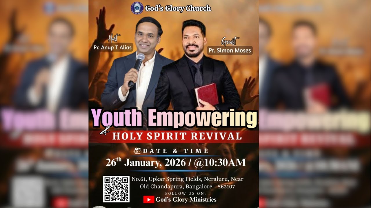 Youth Empowering | Pr. Simon Moses  | Pr. Anup T Alias | God's Glory Church | Bangalore #holyspirit