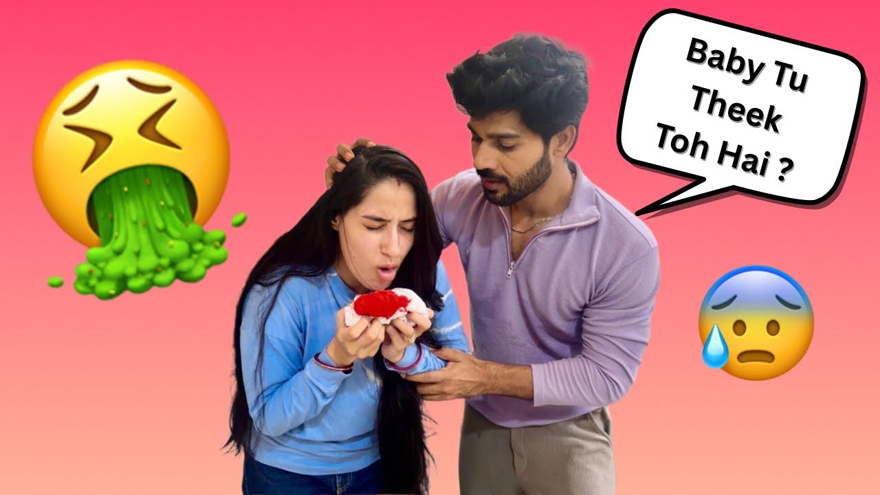 Throwing Up Blood Prank On Hubby🤮|| He Got Scared || Rahul and Bhumi