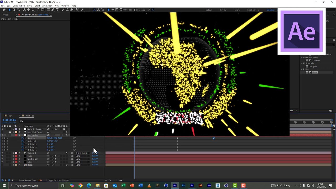 3D Particle Logo Intro Tutorial in After Effects || Trapcode Particular