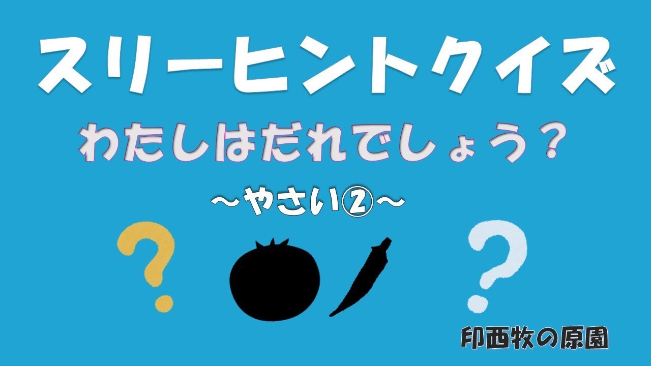 【クイズ】スリーヒントクイズ　わたしはだれでしょう？～やさい編②～