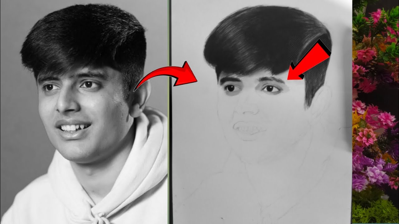 Ajju Bhai Realistic Hair & Eyes Sketch Completed ✏️ | Total Gaming Fan Art Progress #totalgaming 