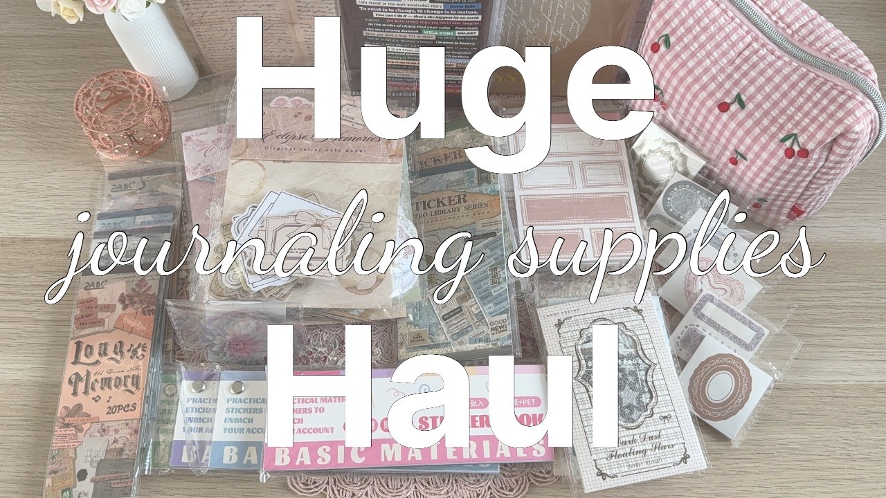1 hour ASMR | Journaling supplies haul | Temu haul