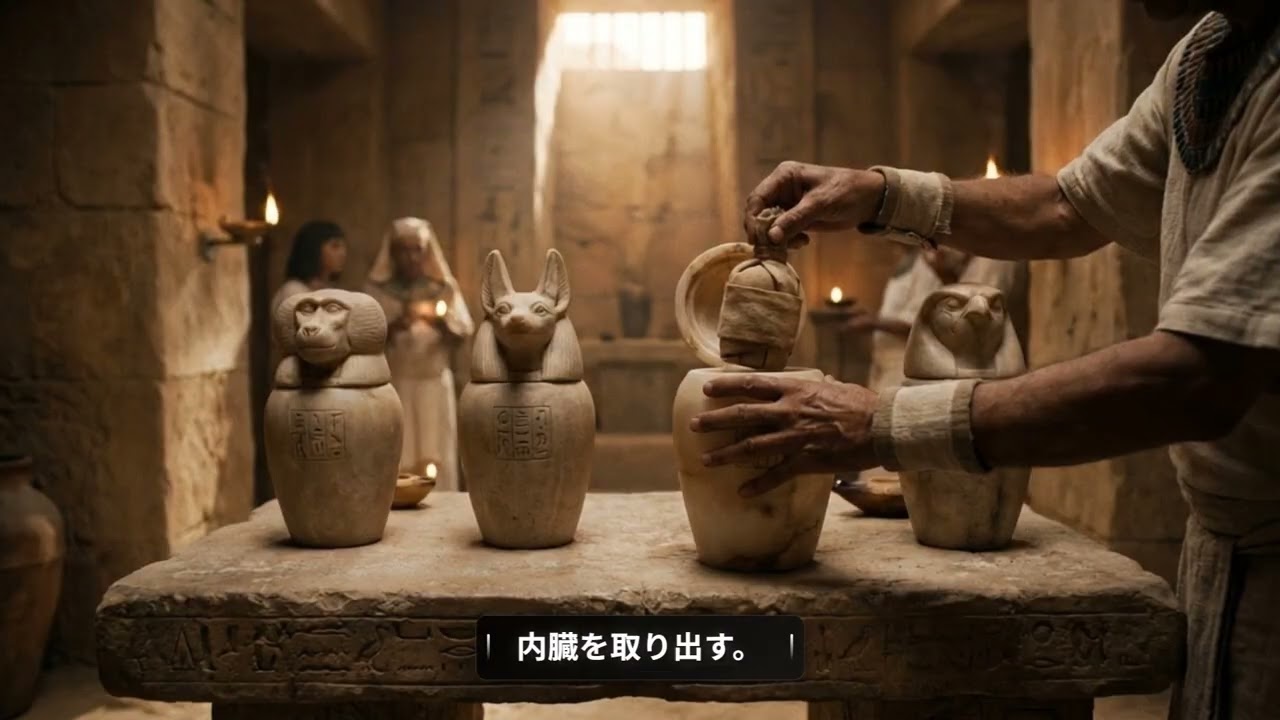【AIで実写化】古代エジプトのミイラ職人の1日が壮絶すぎた…平均寿命35歳、神聖な仕事なのに社会最下層？ #古代エジプト #ミイラ #歴史解説 #エジプト文明 #ミイラ職人 #アヌビス