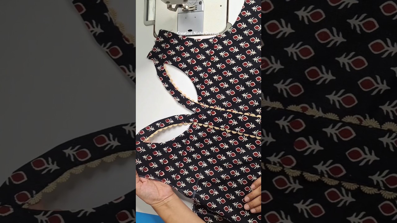 Trending Neck design ✨️ cutting & stitching #shorts #sewing #tricks #neckdesign