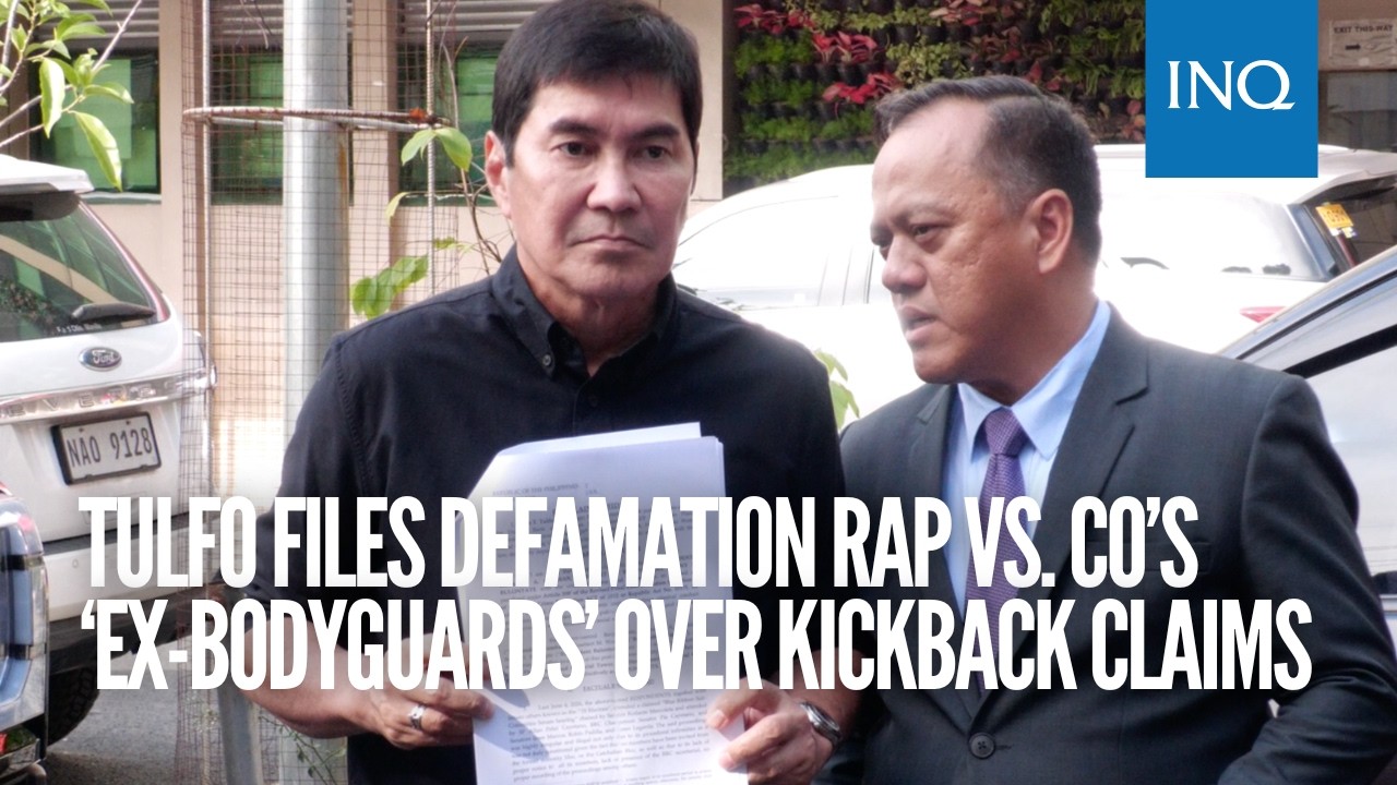 Tulfo files defamation rap vs  Co&rsquo;s &lsquo;ex bodyguards&rsquo; over kickback claims