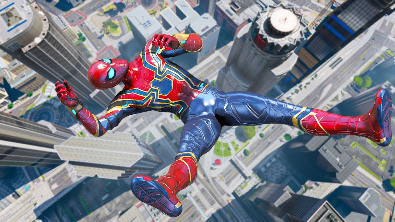 Spiderman Crazy Jump Fails in GTA5 - Spider-man Gameplay Ep-1