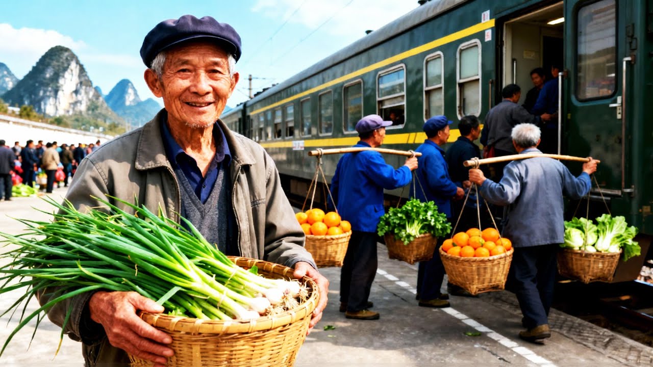 搭火車跨省賣菜，每天往返湖南和貴州，體驗年長者菜農辛苦的一天。