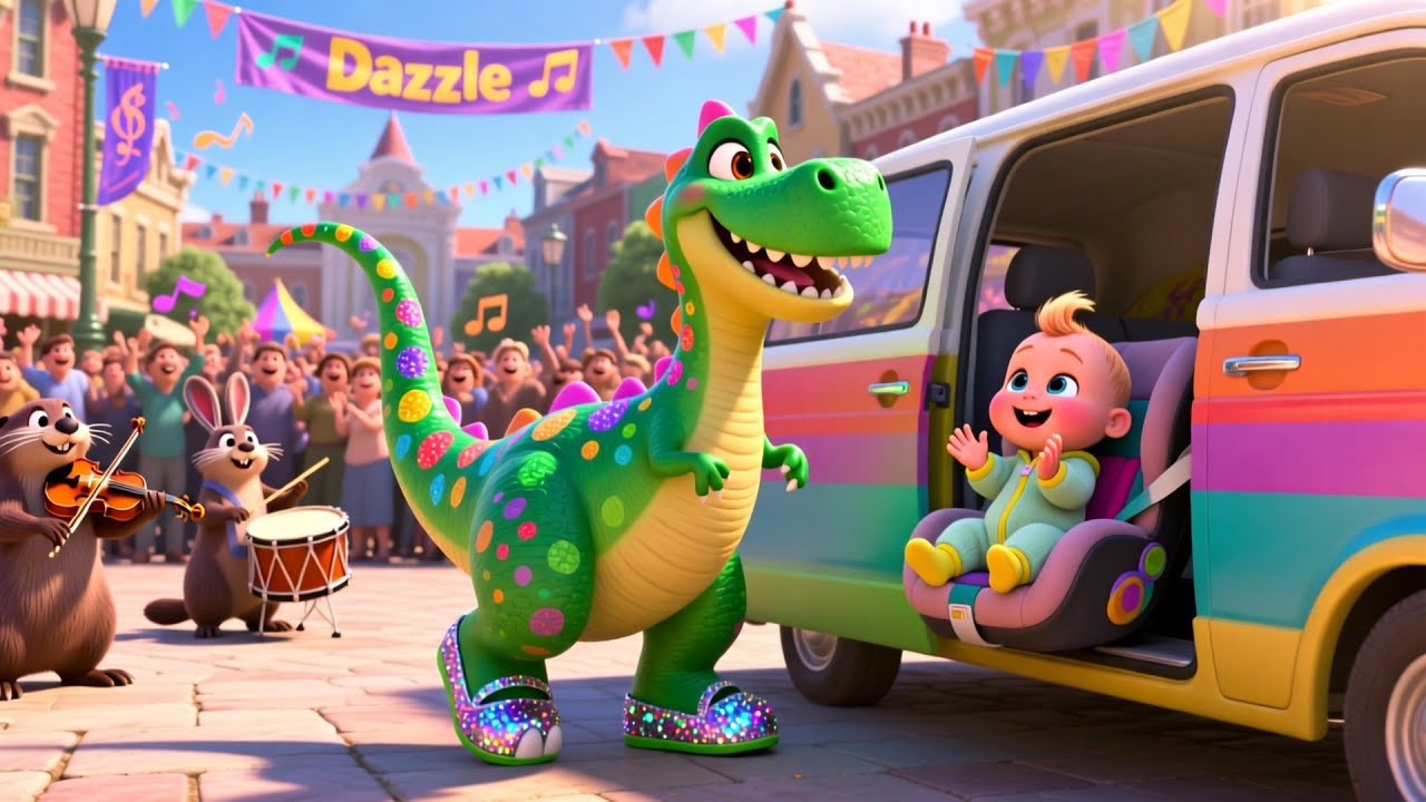 Dino Drives to Music Town 🦖🎵 | Learn Music and Sounds for Kids | Fun Educational Adventure