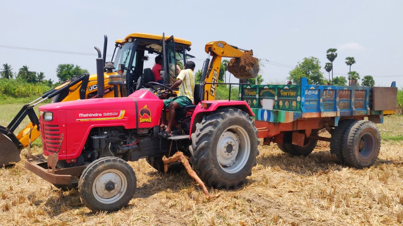 Mahindra 585 di power plus tractor with fully loaded trolley | John Deere tractor power | CFV