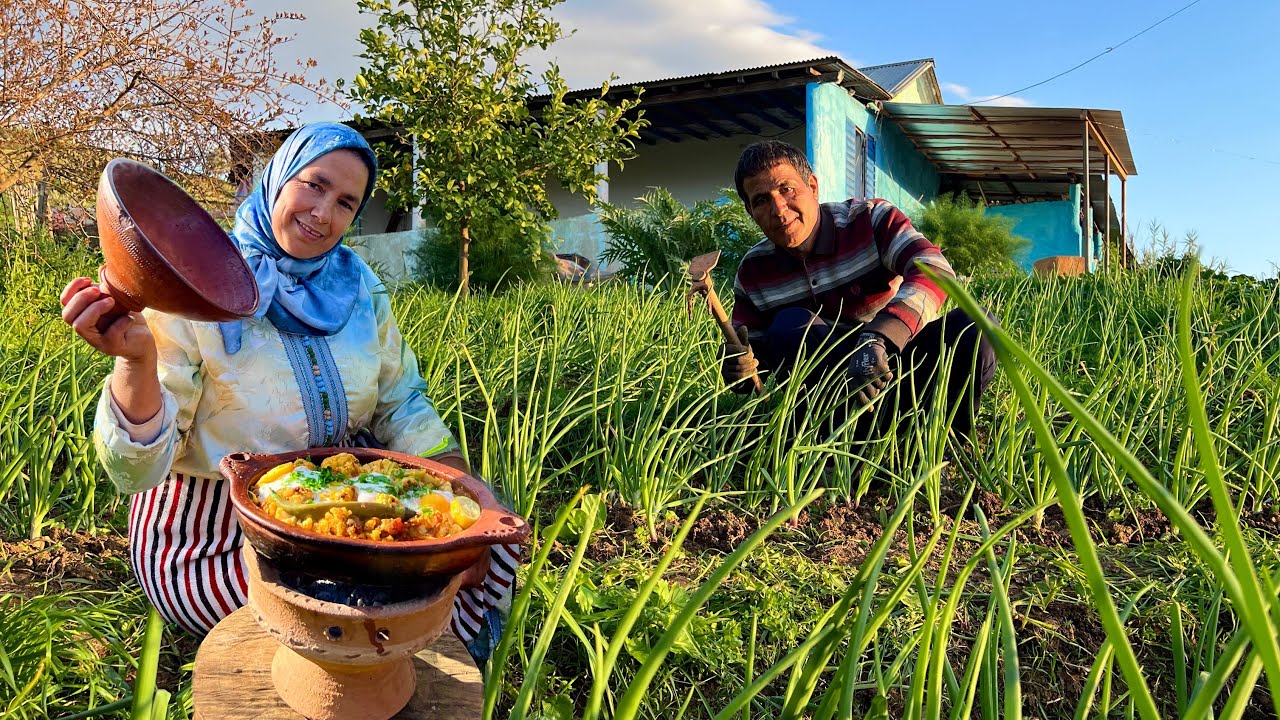 العناية بحقل البصل و طبخ الشفلور مع السمك المفروم