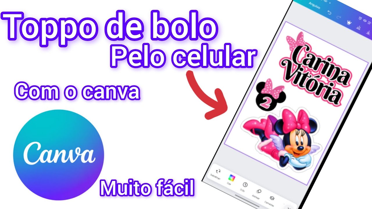 COMO FAZER TOPO DE BOLO PELO CELULAR NO CANVA/chega de perder encomenda por causa de topo de bolo