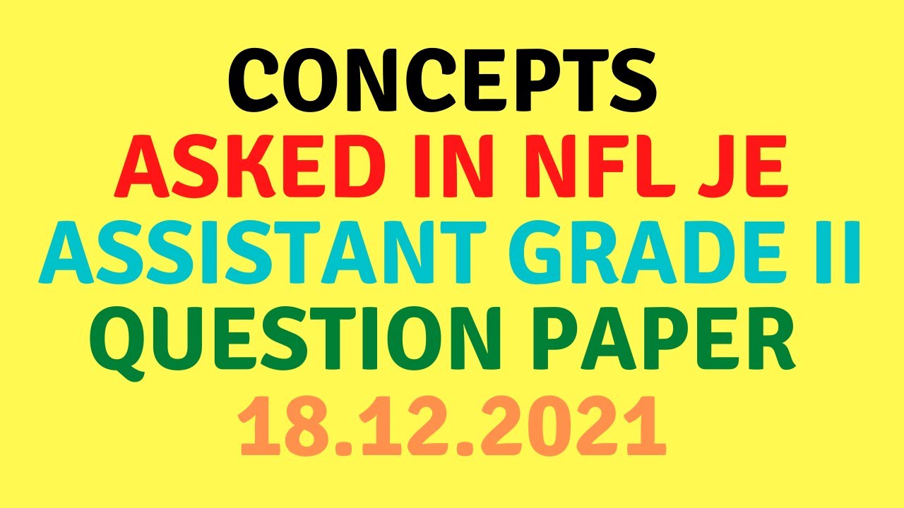 National Fertilizers Limited 2021 Questions | NFL Question Paper