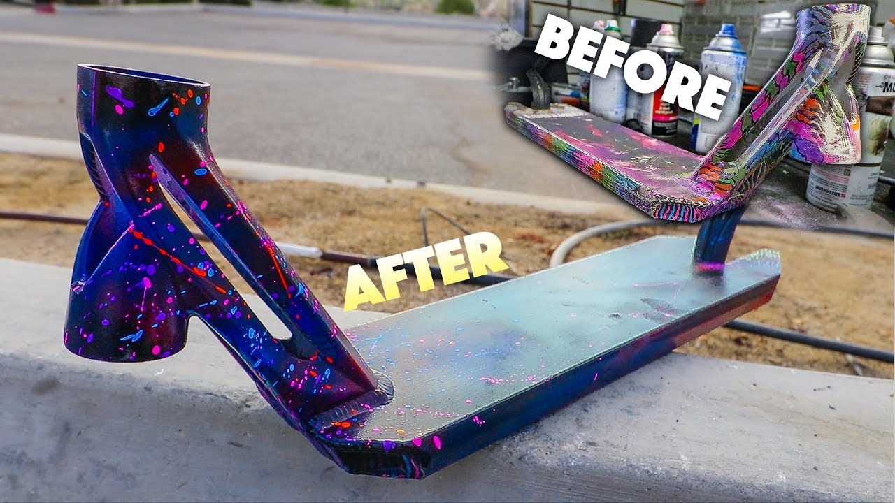 INSANE NEW CUSTOM PRO SCOOTER PAINT * DIY GALAXY *
