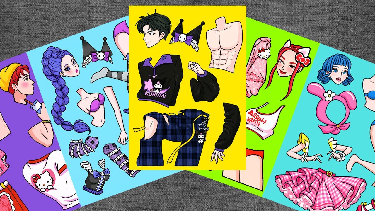 [🌈Paper diy🌈] KUROMI 💜 MY MELODY COSPLAY by HUNTRIX RUMI and MIRA | KPOP DEMON HUNTERS Sticker Book