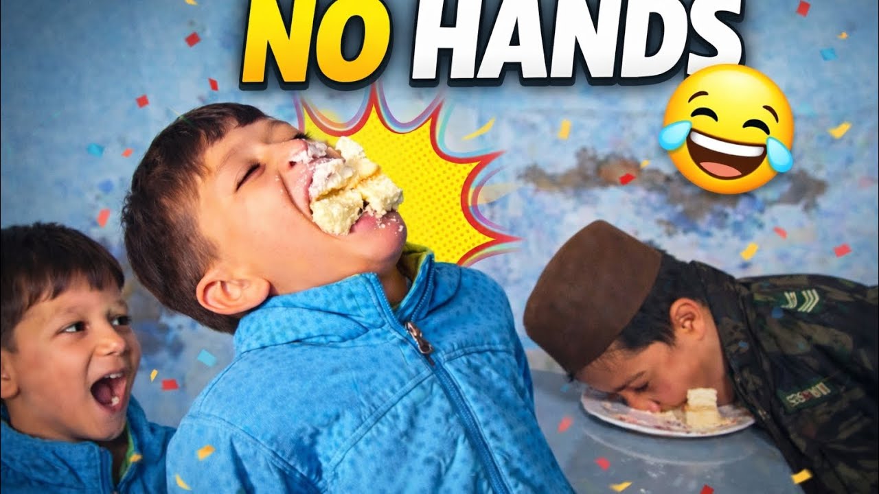 No Hands Cake Challenge 😂😆 | 