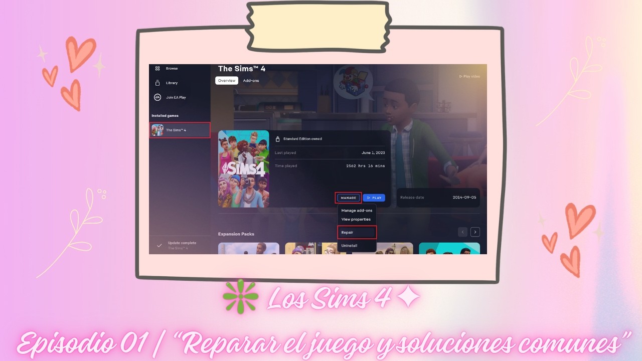 Los Sims 4 Reparar el juego, soluciones más comunes 🔧⚙️