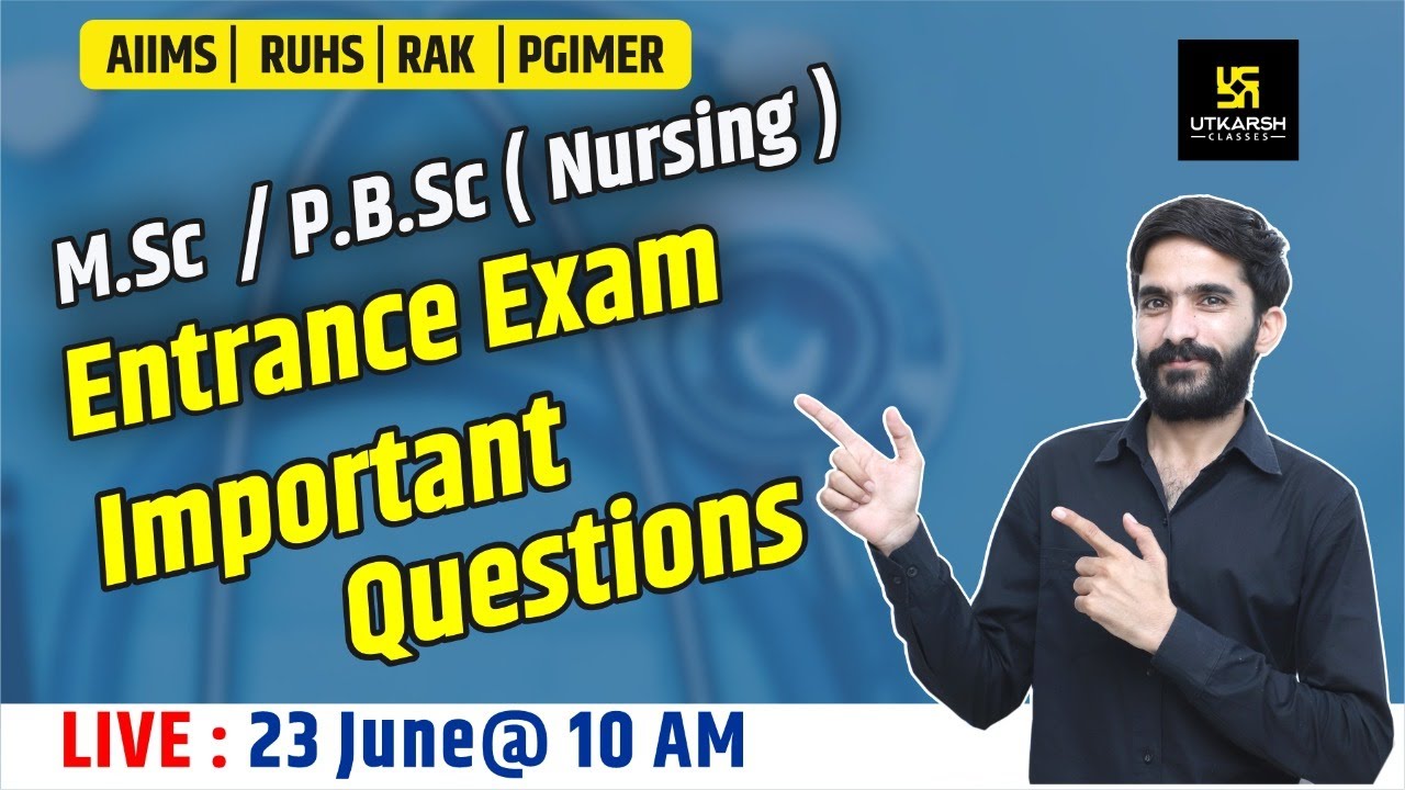 M.Sc / P.B.Sc (NURSING) Entrance Exam || Important Questions #16 || By Raju Sir