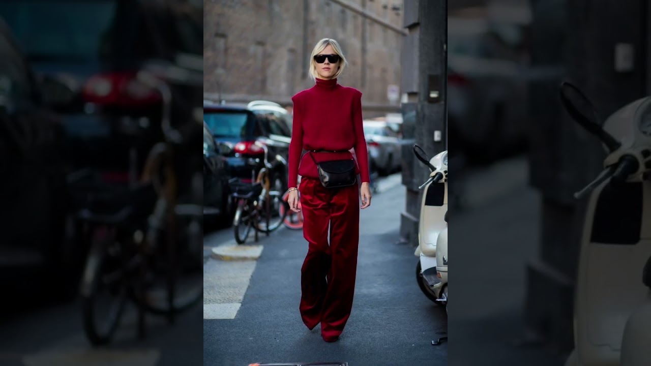 Trend A/Winter 23/24 ( total look rouge-tartan-cravates -pièces en cuir)
