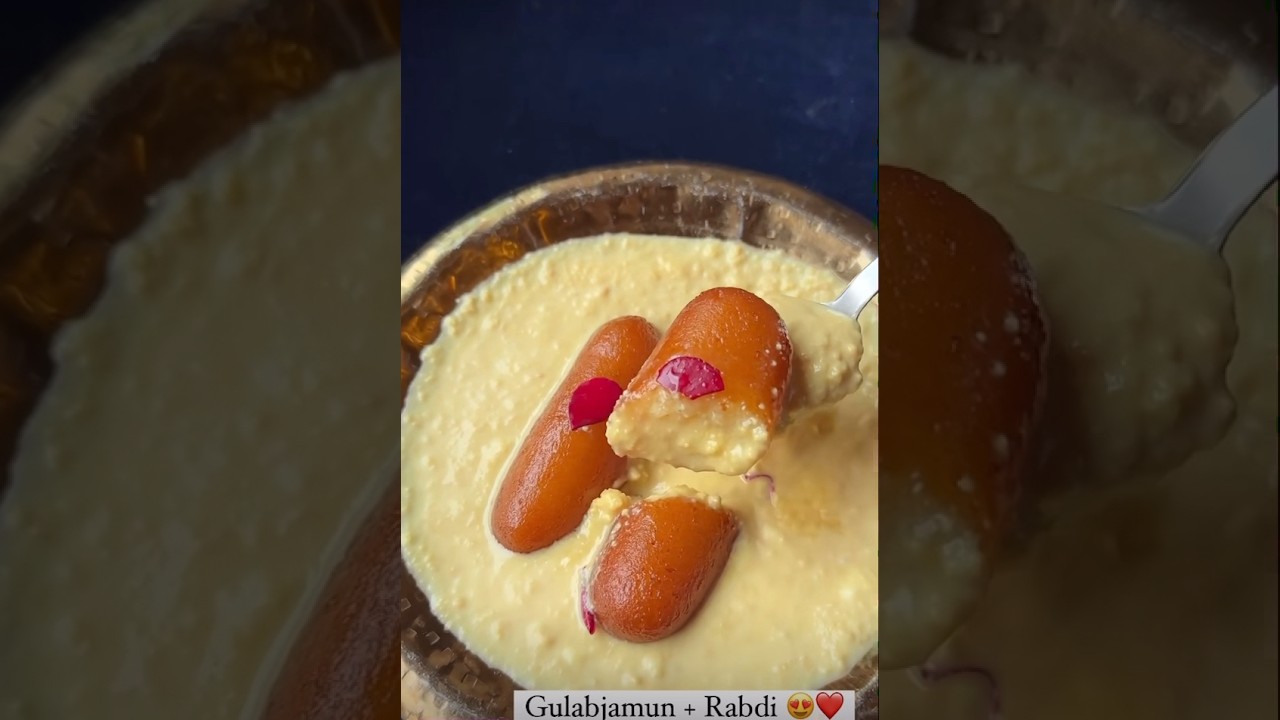 Gulab Jamun with Rabdi ❤️😍 #shorts #shortvideo #shortsfeed #youtubeshorts #gulabjamun #rabdi