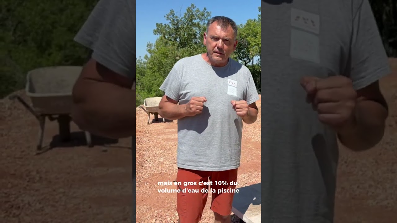 Bac tampon - Piscine &agrave; d&eacute;bordement 8m x 4m en Provence