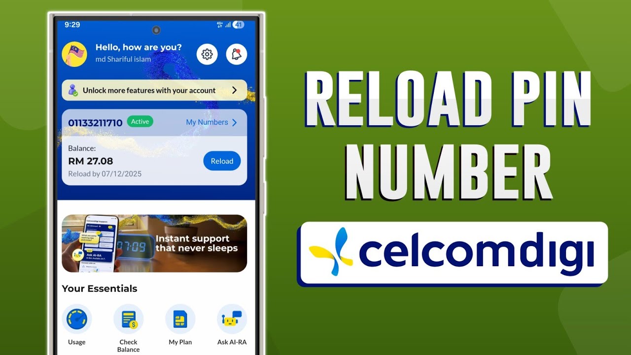 Как пополнить свой предоплаченный мобильный номер CelcomDigi