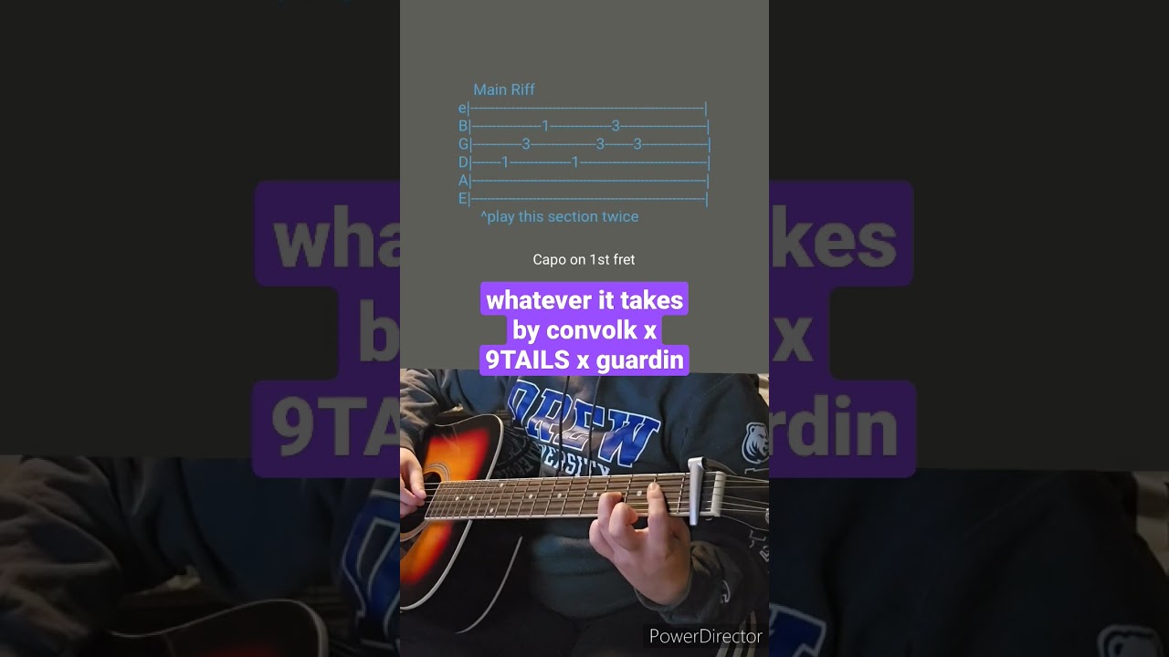 whatever it takes by convolk x 9TAILS x guardin- Acoustic Guitar Tab #shorts