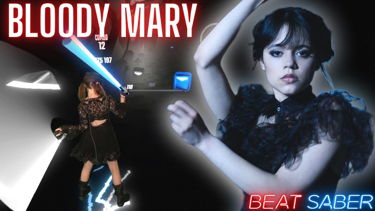 Lady Gaga - Bloody Mary (Wednesday Addams Dance) in Beat Saber!  (Expert) Mixed Reality