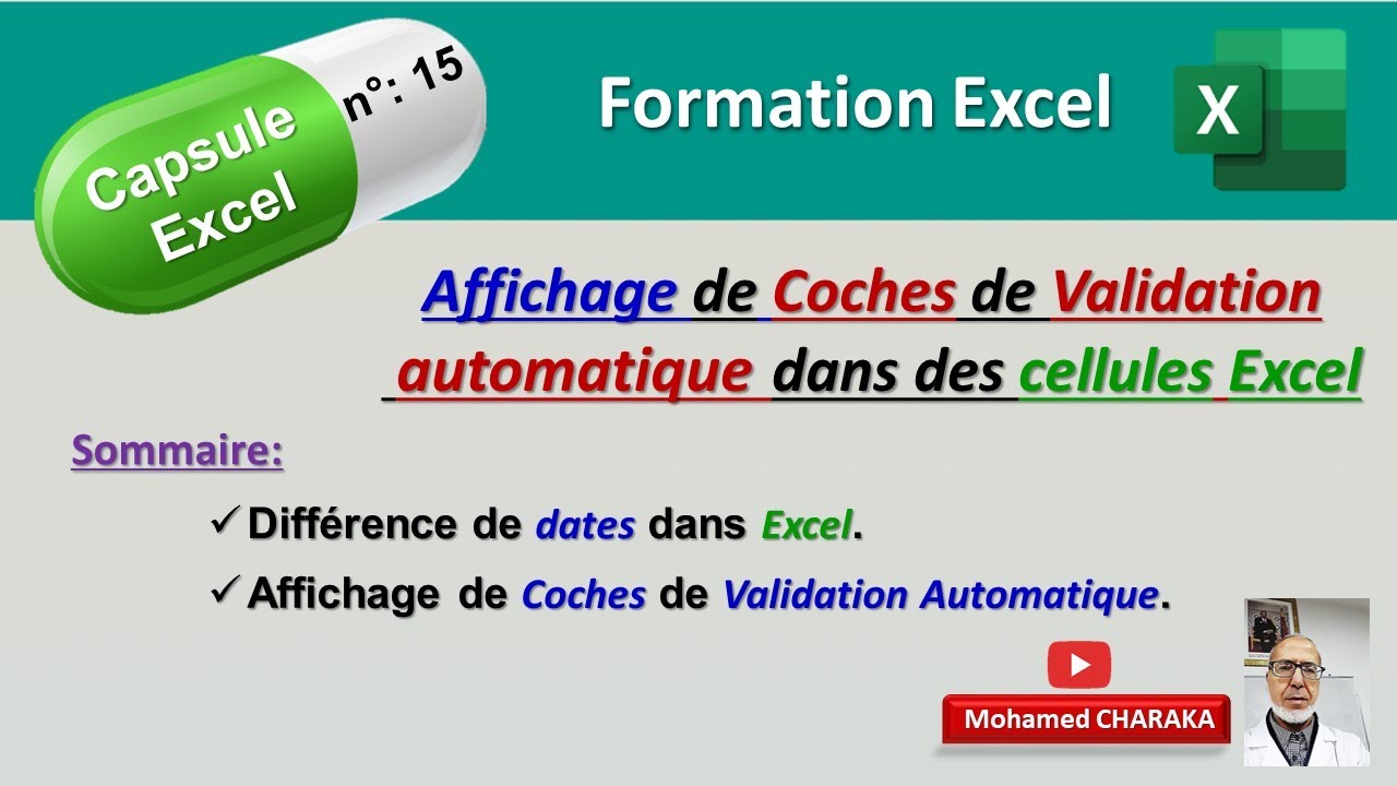 Capsule Excel n°15 - Affichage de Coches de Validation Automatique dan des Cellules Excel.