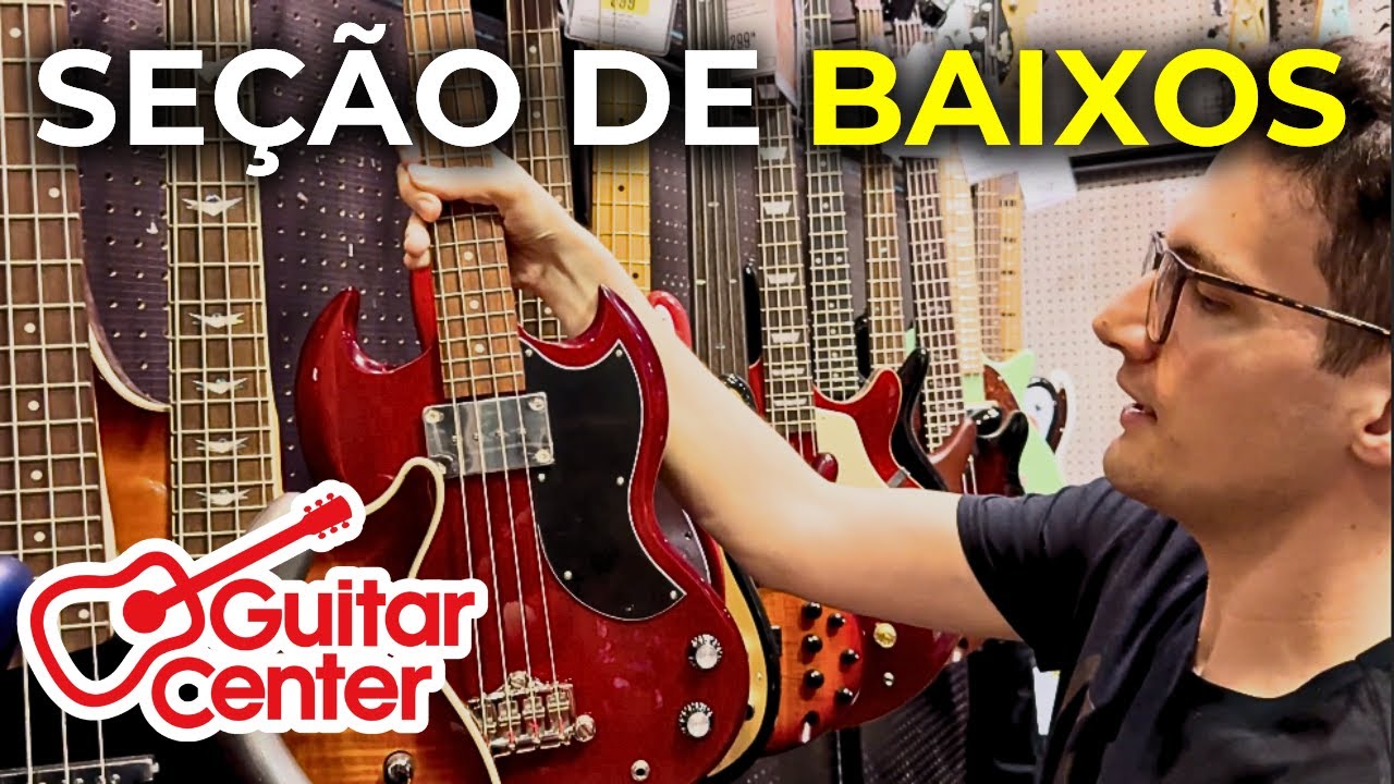 Visitando a GUITAR CENTER de ORLANDO, Estados Unidos (CONTRABAIXOS)