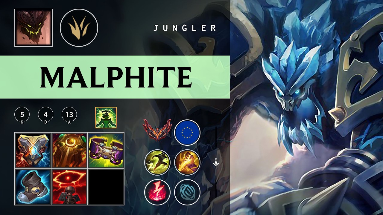 Malphite Jungle vs Elise - EUW Grandmaster Patch 26.04