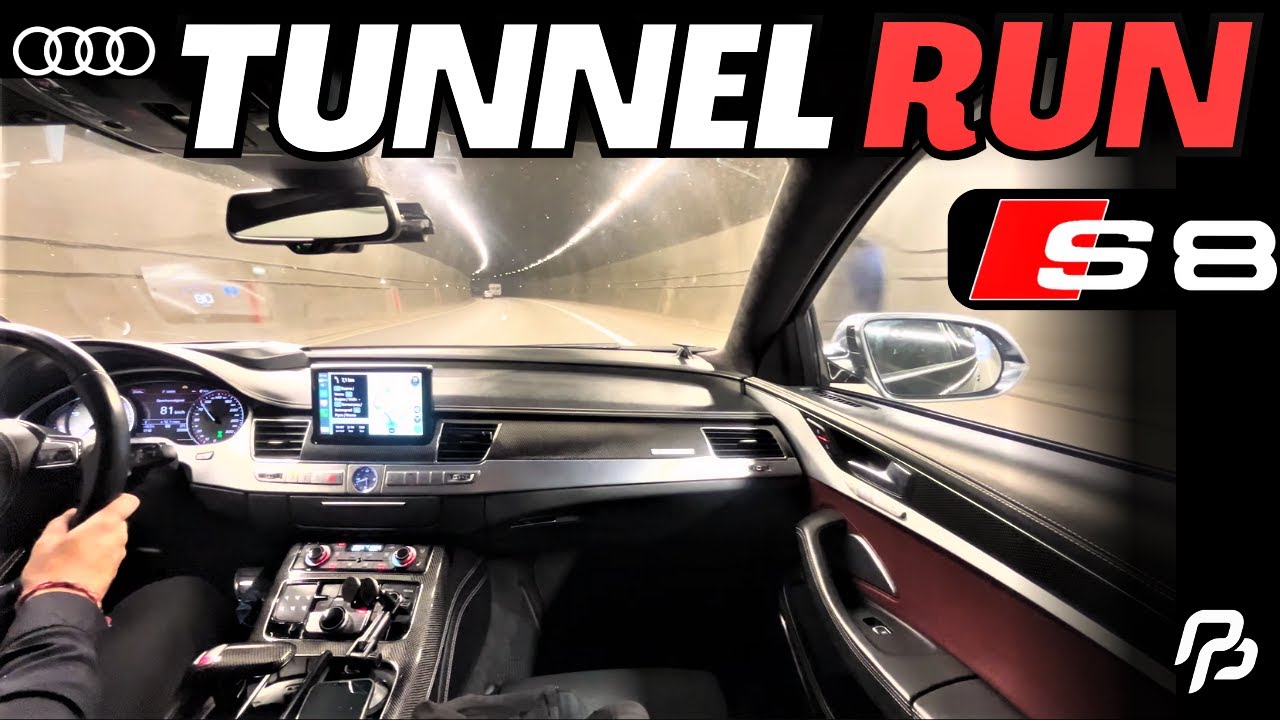 630HP Audi S8 D4 - Tunnel Run *Sound in tunnel*