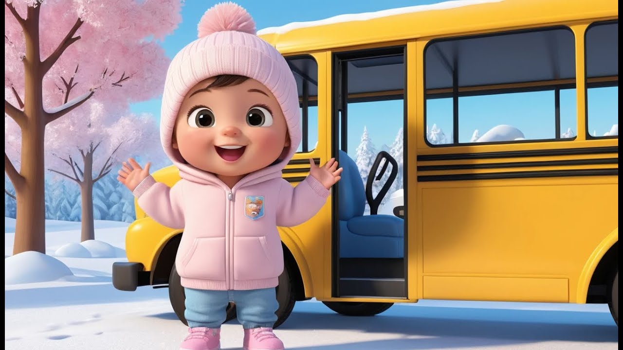 Winter School Bus Ride ❄️🚌 | Fun Learning School Journey Song for Kids