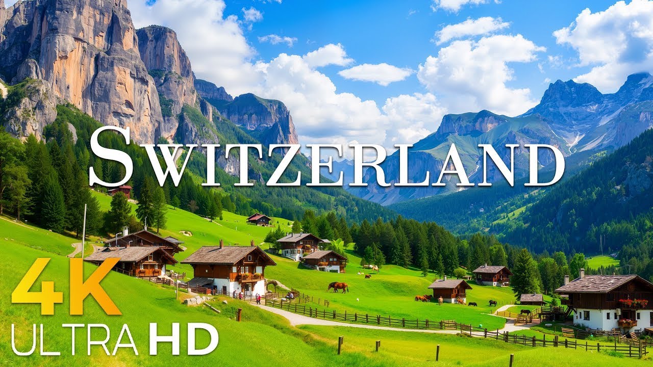 Switzerland 4K 🌿 Alpine Lakes, Green Valleys & Peaceful Nature of the Swiss Alps in Spring